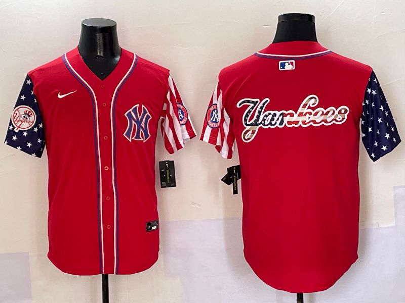 Men New York Yankees Blank Red a generation of national flags Jointly Name 2025 Nike MLB Jersey style 10->new york yankees->MLB Jersey